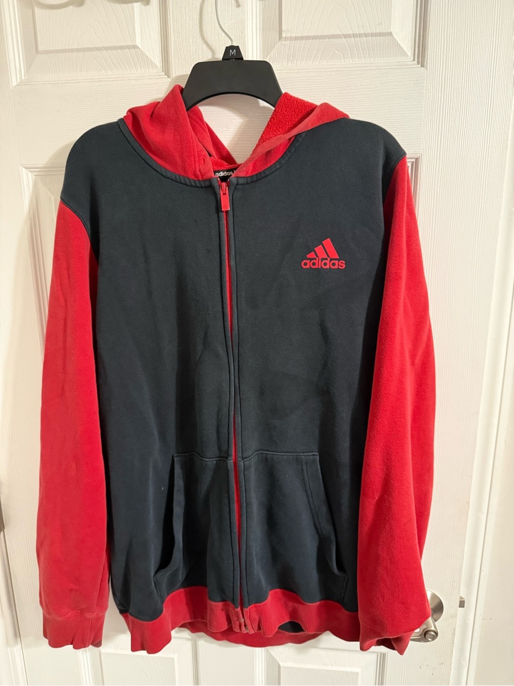 adidas Red & Black Full-Zip Hoodie Jacket